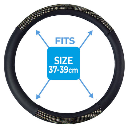 SIMPLY AUTO SWC BLACK WITH COLOURFUL GLITTER STEERING WHEEL COVER