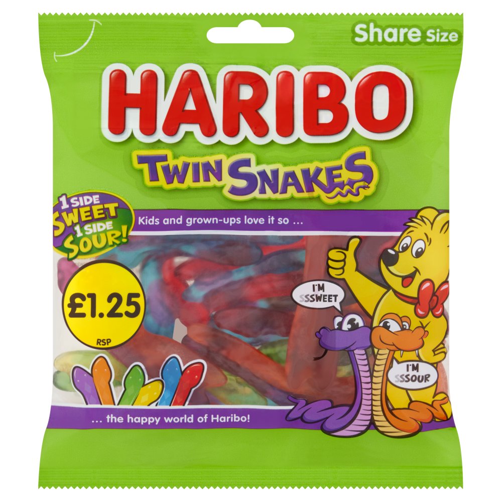 HARIBO Twin Snakes Bonbons gélifiés goût fruité sachet à partager 140g