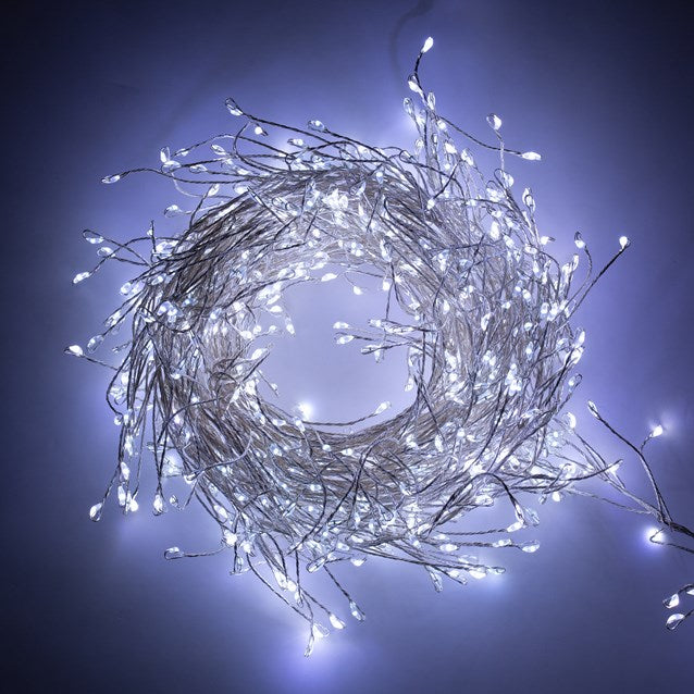 Christmas Workshop 3M 480 Micro LED Silver Cluster String Light-White