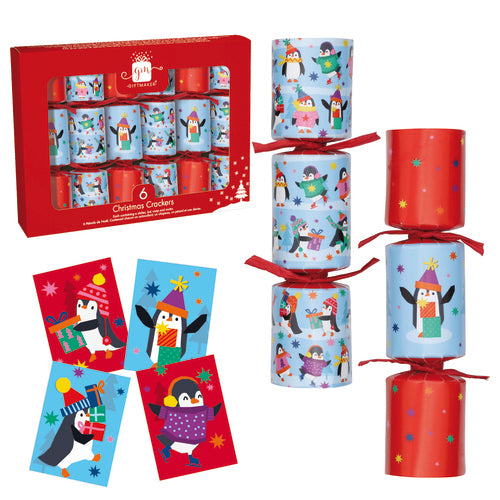 GIFTMAKER 6 x 6" MINI CRACKERS - PENGUINS