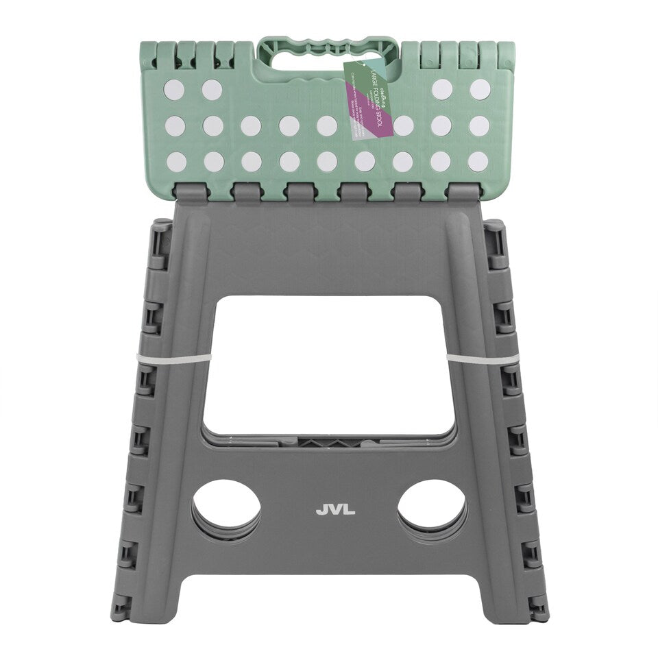 JVL Large Folding Step Stool, Grey