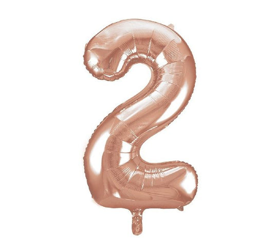 34IN ROSE GOLD NUMERAL 2 Foil Balloon