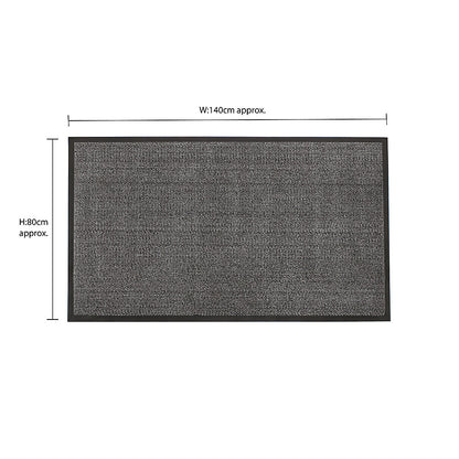 JVL Heavy Duty Barrier Door Mat, 80x140cm, Grey/Black