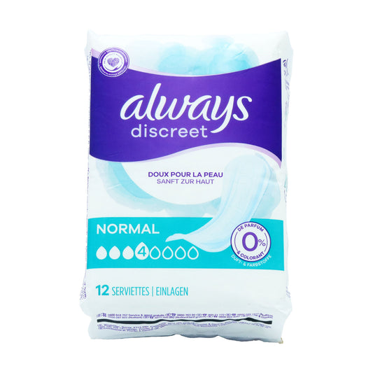 ALWAYS DISCREET SERVIETTES NORMALES 12 unités