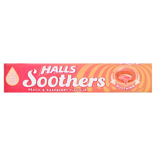 Halls Soothers Peach & Raspberry Lozenges Roll 45g