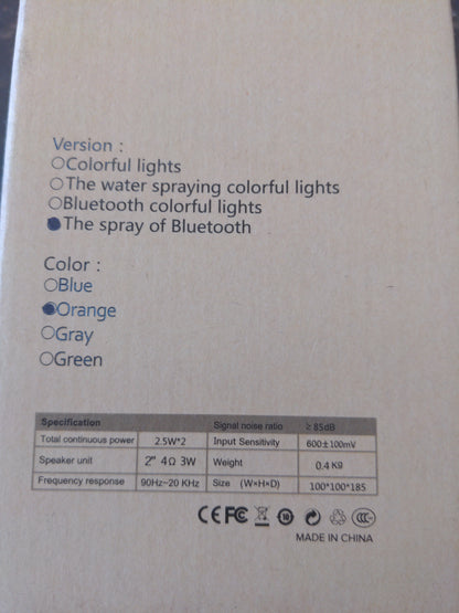 Enceinte Bluetooth lumineuse SUNSURE Water Dancing