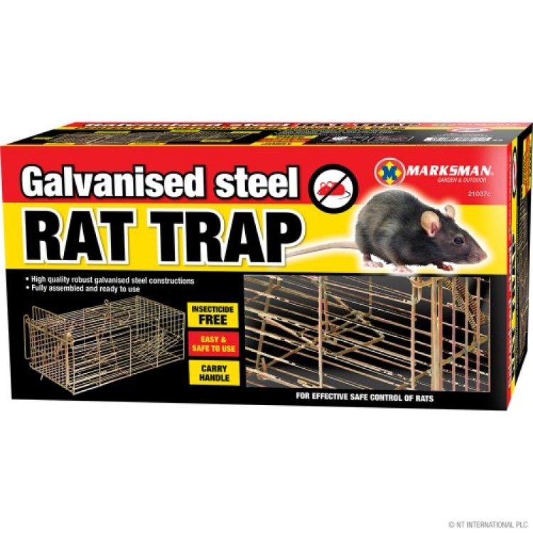 Marksman Galvanized Metal Rat Cage Trap Metallic  19x16x37cm