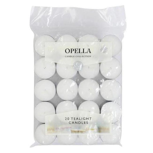 OPELLA CANDLE COLLECTION TEALIGHT CANDLES NON FRAGRANCED 20pcs
