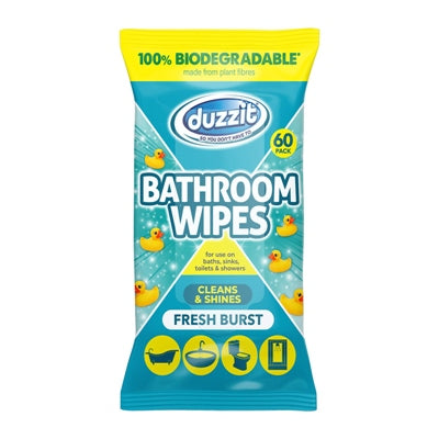DUZZIT WIPES BIODEGRADABLE BATHROOM FRESH BURST 60S