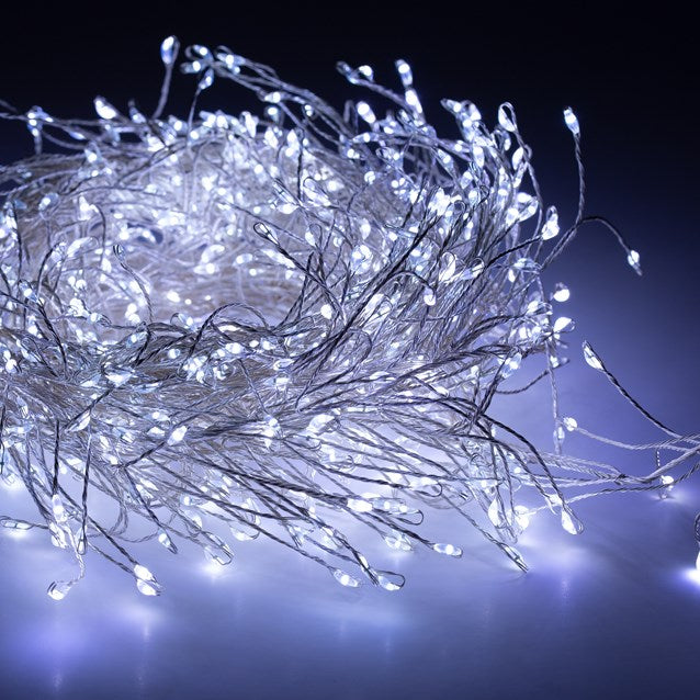 Christmas Workshop 3M 480 Micro LED Silver Cluster String Light-White