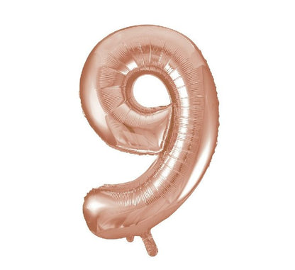 Unique 34" Rose Gold Number 9 Foil Balloon
