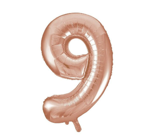 Unique 34" Rose Gold Number 9 Foil Balloon