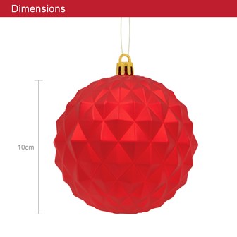 The Christmas Workshop 12PK Shatterproof Large Baubles -Red