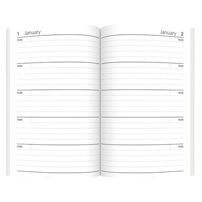 Agenda ouvert A5 5 ans aspect cuir DAP PU Carnet classique Bureau Rouge/Bleu