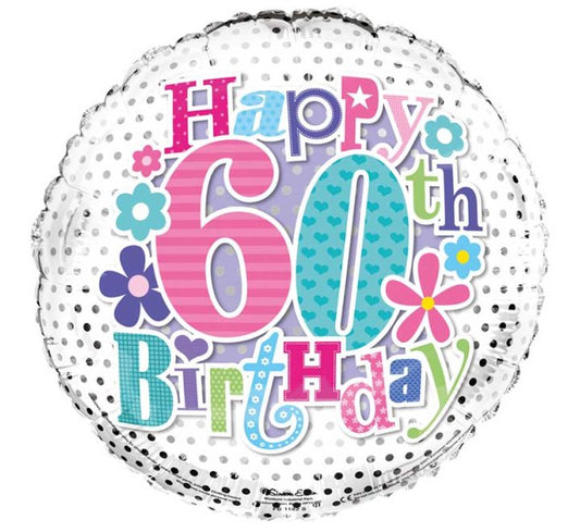 18IN 60TH FEMALE FOIL BALLOON