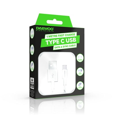 Câble de recharge rapide DAEWOO USB-A vers USB C de 1 mètre