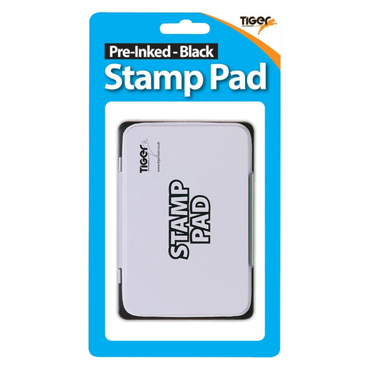 Tiger-Pre Inked Black Stamp Pad 122mm x 84mm.