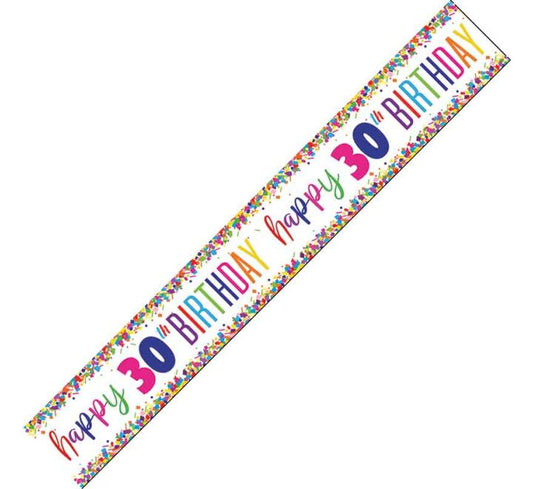 9ft CONFETTI 30TH BIRTHDAY FOIL BANNER
