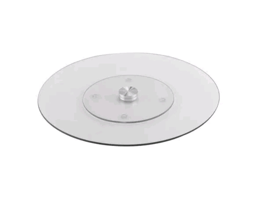 APOLLO Glass Lazy Susan 35cm - Rotating Plate for Dining Table & Kitchen