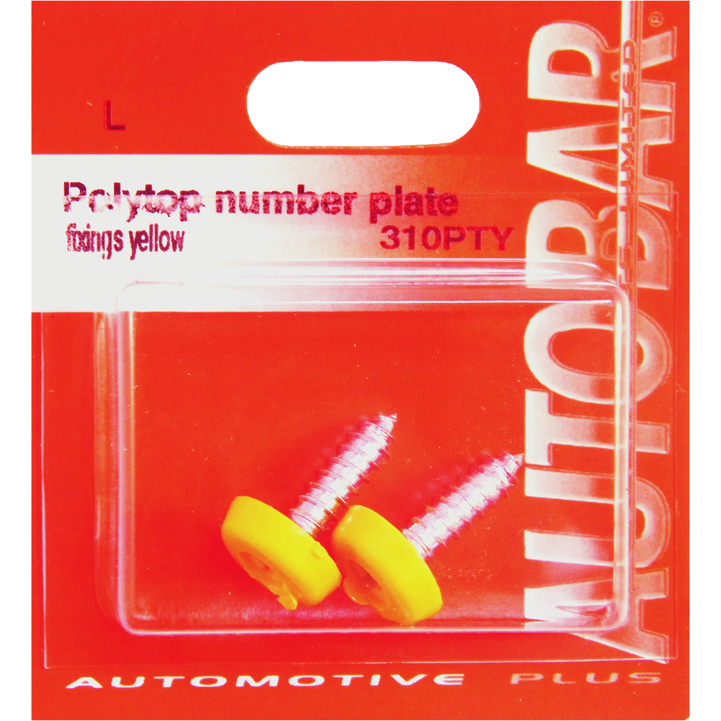 Autobar Polytop Number Plate Fittings - Yellow (2Pk)