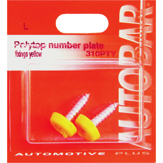 Autobar Polytop Number Plate Fittings - Yellow (2Pk)