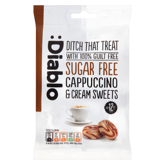 Diablo Cappuccino et Crème Bonbons Sans Sucre 75g
