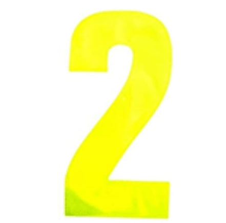 Wheelie Bin Numbers, Reflective Yellow Self Adhesive Vinyl No. 2 (150mm)