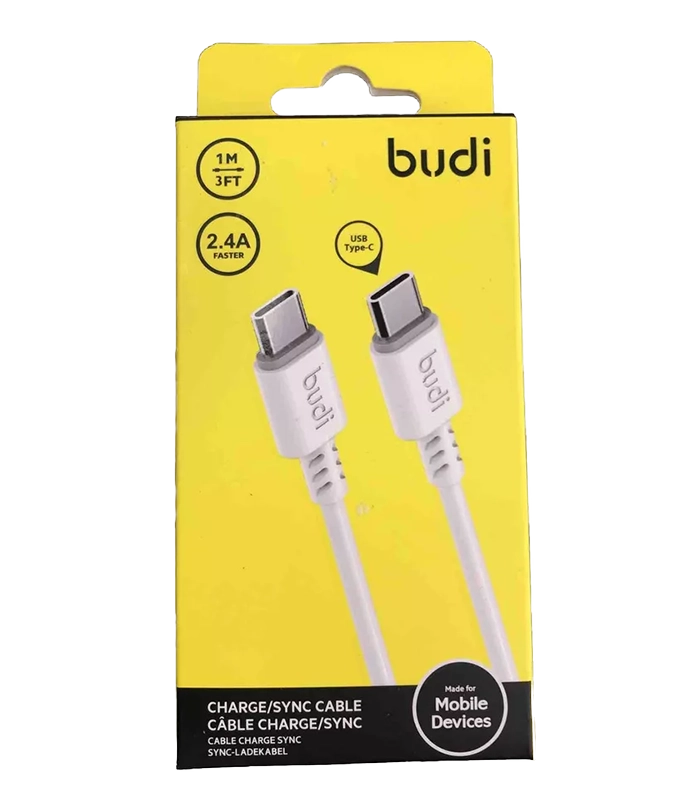 Budi Type C To Type C Fast Charging Cable 1M 2.4A
