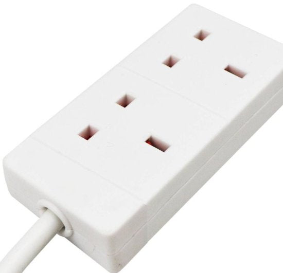 EXTRA STAR 1 GANG EXTENSION LEAD WHITE 13A/250V 2m