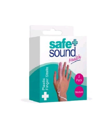 Safe &  Sound Plastic Finger Stall Reusable Large 2 Pack