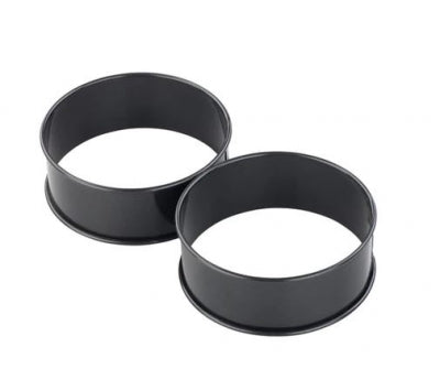 Chef Aid 2 Non-Stick Metal Egg Poachette Rings Fry Pan Pancake Mould Cooking