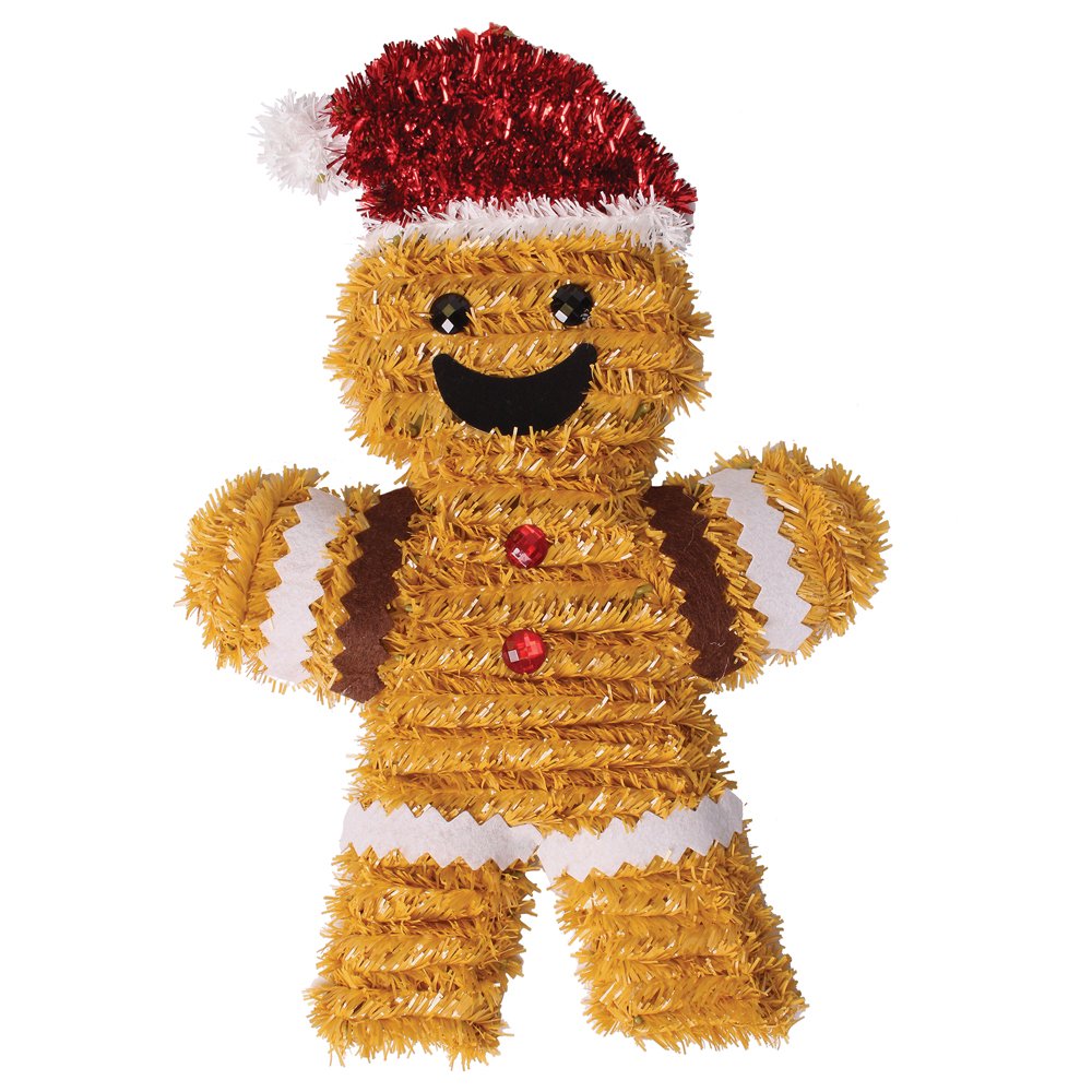 Christmas Tinsel Wall Plaque - Gingerbread Man