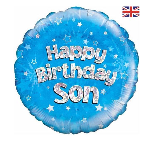 BALLON ALUMINIUM "JOYEUX ANNIVERSAIRE FILS" 18 POUCES