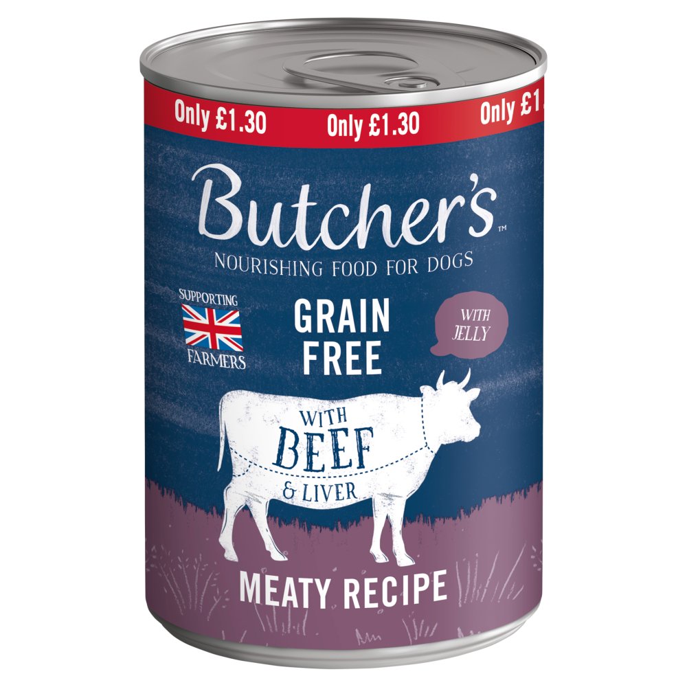 BUTCHER’S NOURISHING FOOD FOR DOGS WITH BEEF & LIVER RECIPE IN JELLY 400g