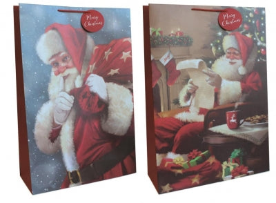 Grands sacs-cadeaux de Noël 56 x 41 cm – Père Noël traditionnel