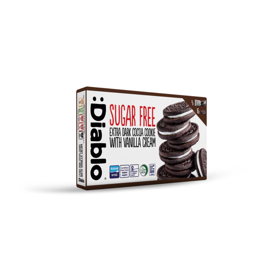 Biscuits sandwichs extra noirs Diablo SF à la vanille 176g