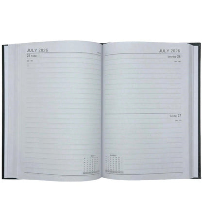 2026 A5 Page A Day Diary Padded with Metal Corner Desk Diary hardback office Assorted Colours