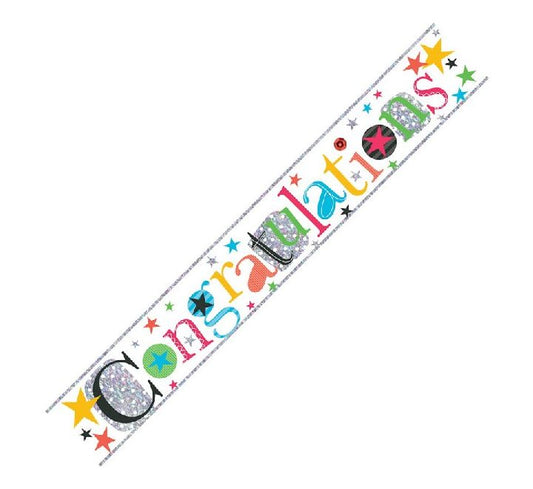 CONGRATULATIONS 9FT FOIL BANNER