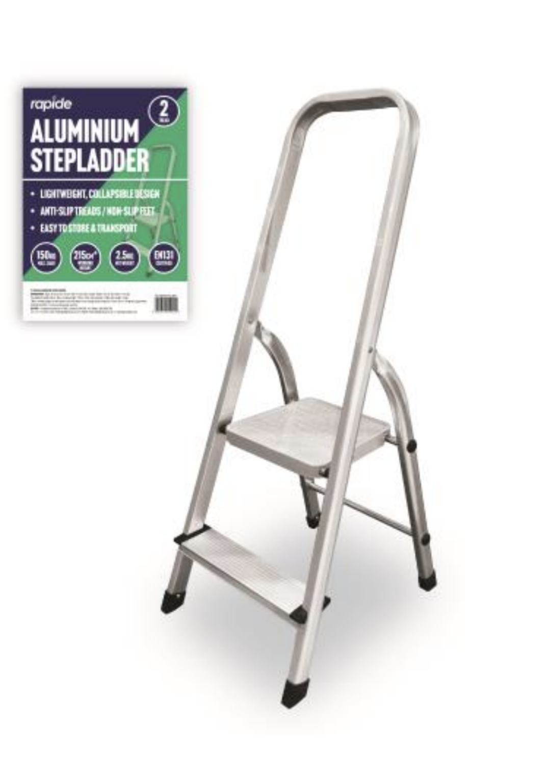 ALUMINIUM 2 TREAD STEP LADDER