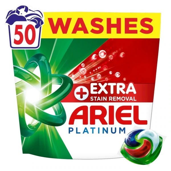 ARIEL PLATINUM+ STAIN REMOVAL PODS 50S