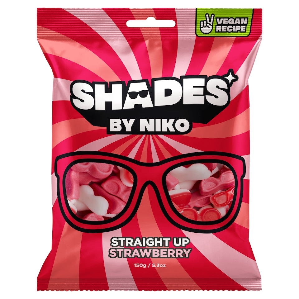 Shades By Niko Straight Up Strawberry Flavour Sweets 150g