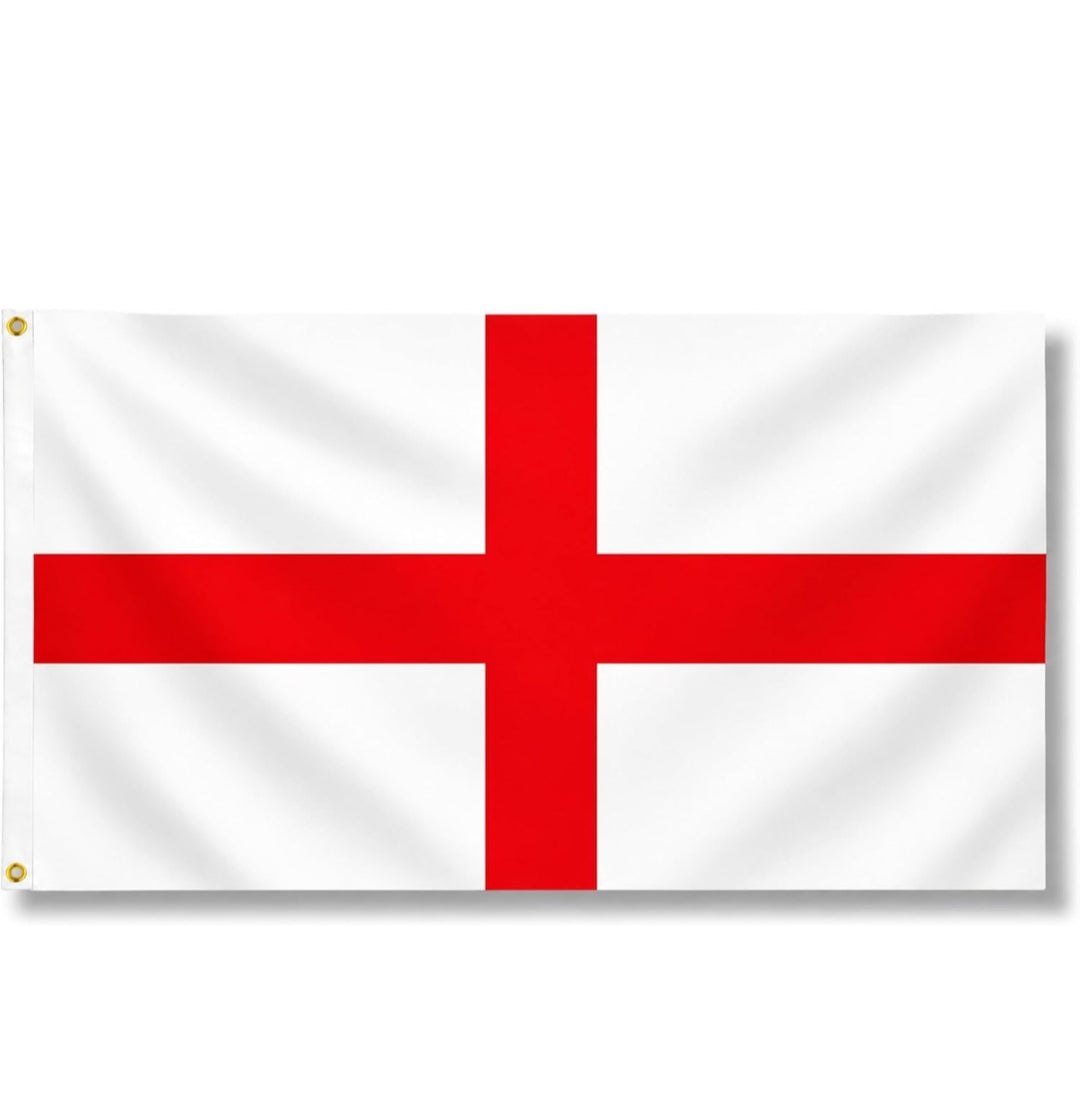 England St George Cross Flag 5ft x 3ft with Brass Eyelets – Polyester English Flag Banner