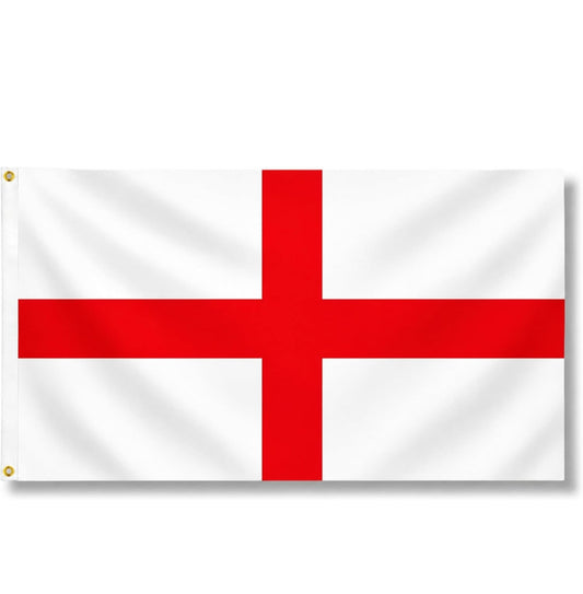 England St George Cross Flag 5ft x 3ft with Brass Eyelets – Polyester English Flag Banner