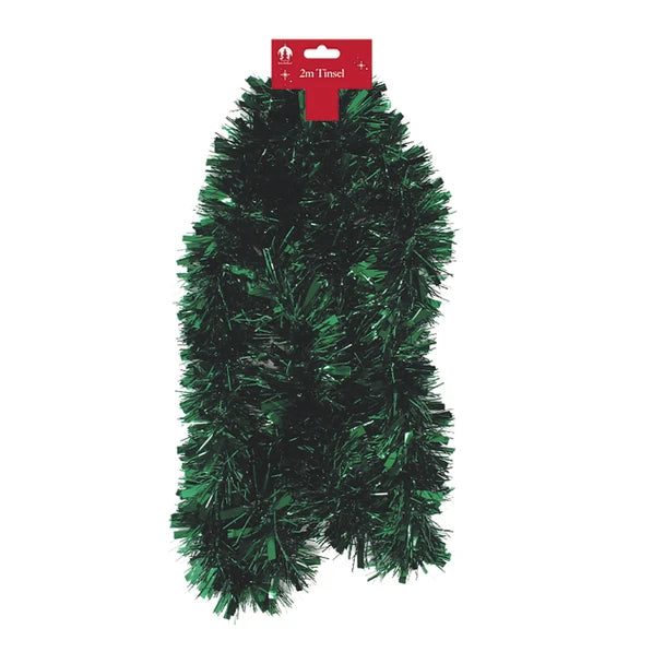 2m Christmas Chunky Tinsel - Dark Green
