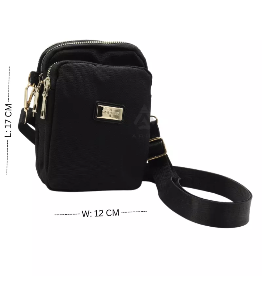 Pochette téléphone/accessoire double zip Lorenze en nylon de haute qualité pour la randonnée et le voyage
