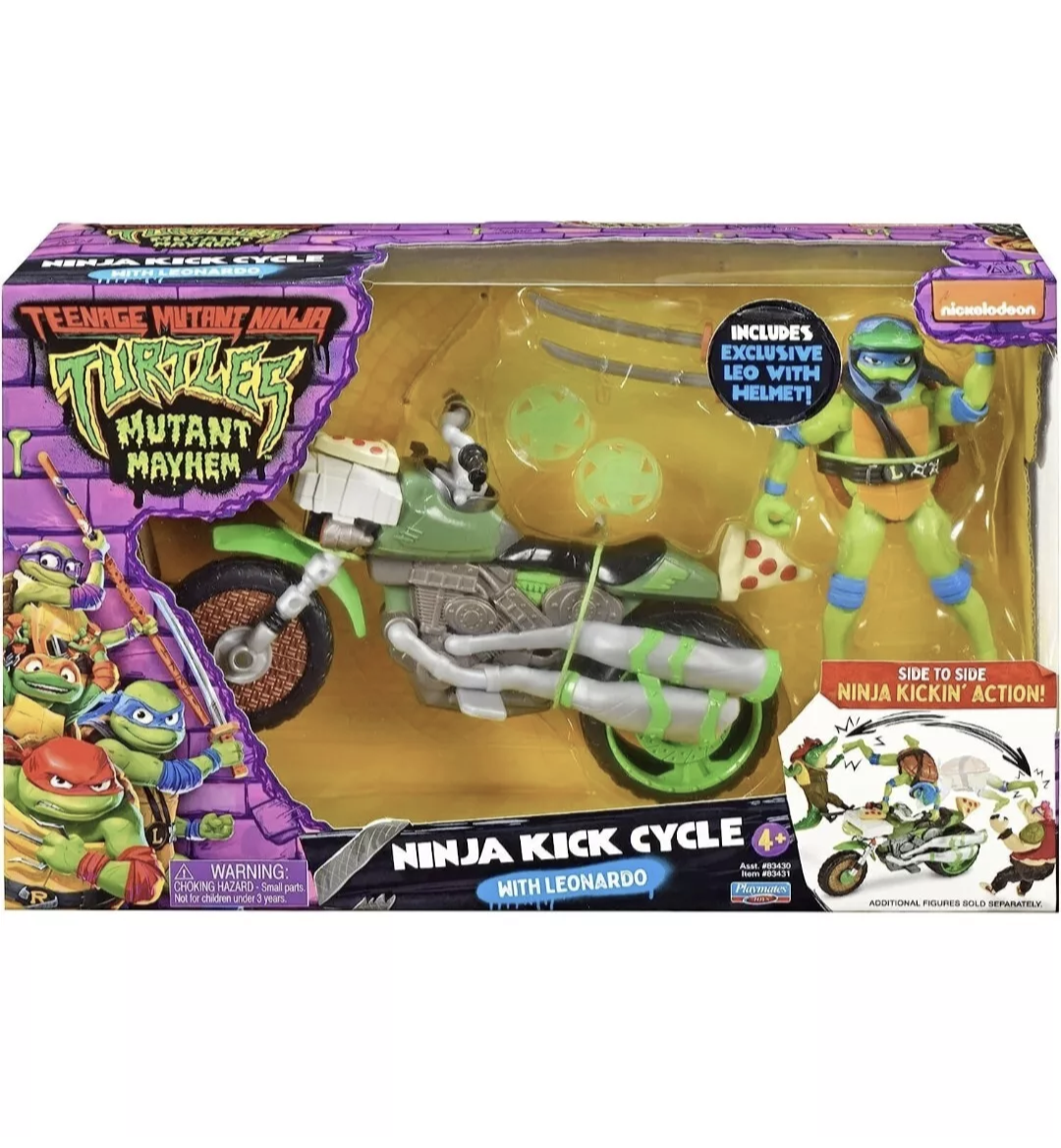 Tortues Ninja Mutant Mayhem Moto Coup de Pied Ninja - Leonardo