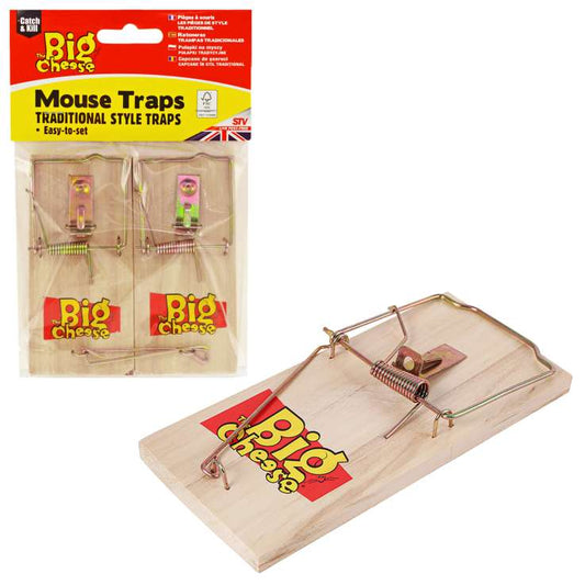 The Big Cheese Pièges à Souris Traditionnels, Lot de 2