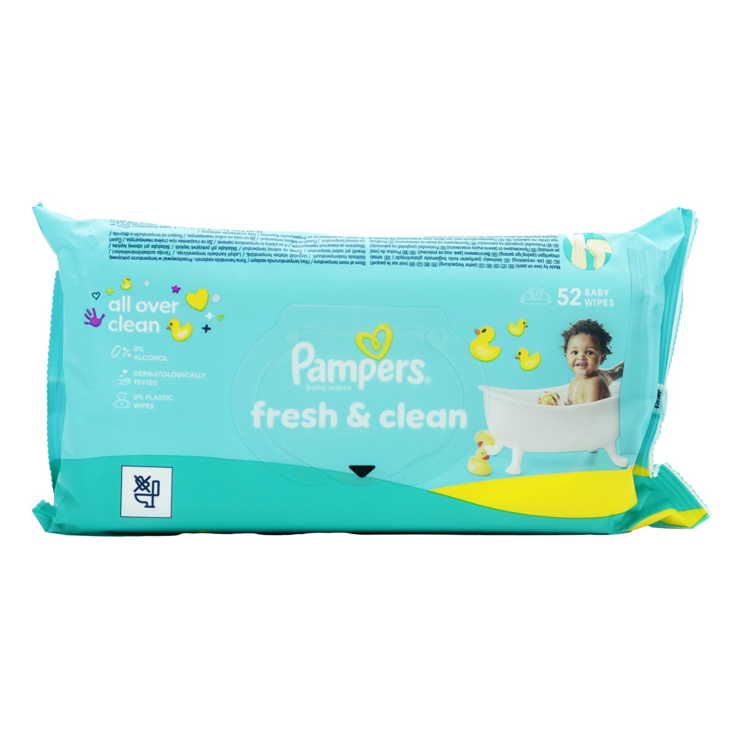 PAMPERS BABY WIPES FRESH CLEAN PLASTIC FREE 52s