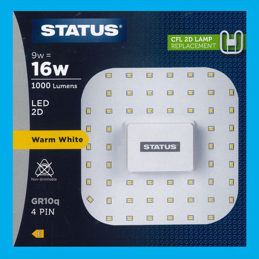 Ampoule LED 2D 9W blanc chaud 4 broches GR10q