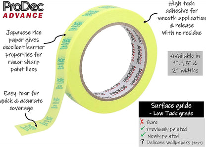 ProDec - Ruban de masquage de précision Advance - 24 mm x 50 m Faible adhérence
